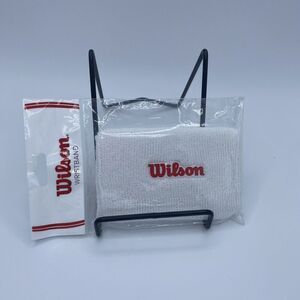 Wilson White Wrist Band New Sealed Tennis Equipment‎ Accessory Adult WRZ106500